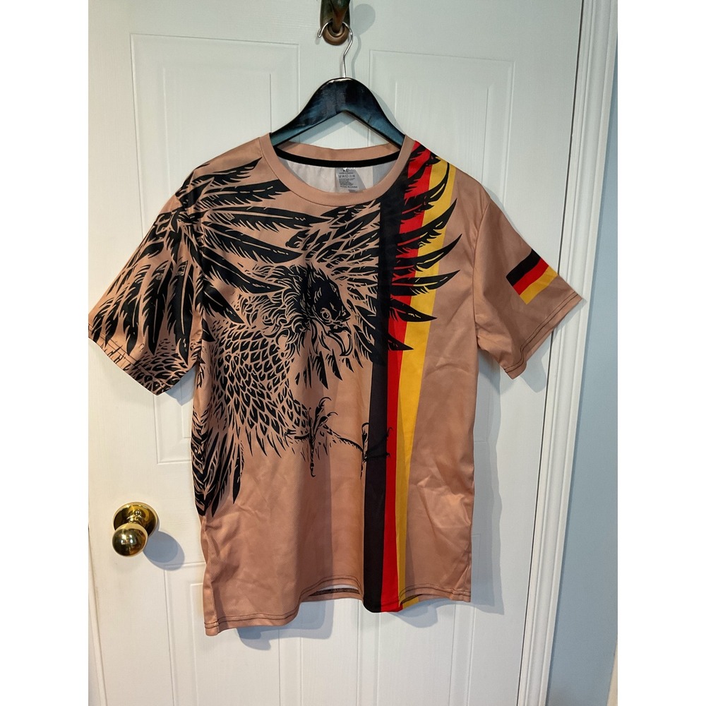 Unbranded Germany Eagle T-Shirt Mens XL Tan Excellent Graphic Flag Tee